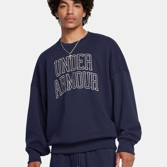 UA Icon Heavyweight Terry Men’s Oversized Crew - Picture 1 of 6